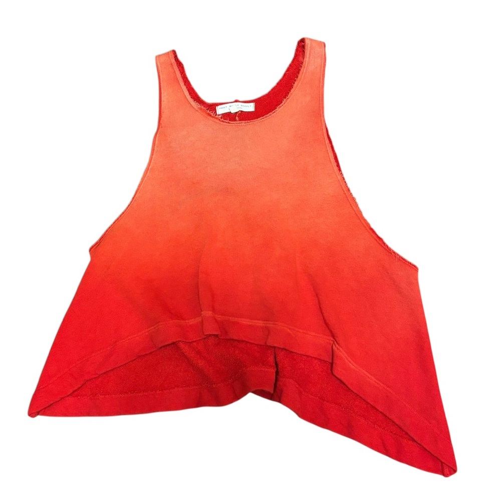 Truly Madly Deeply Red Ombré Distressed Tank Top